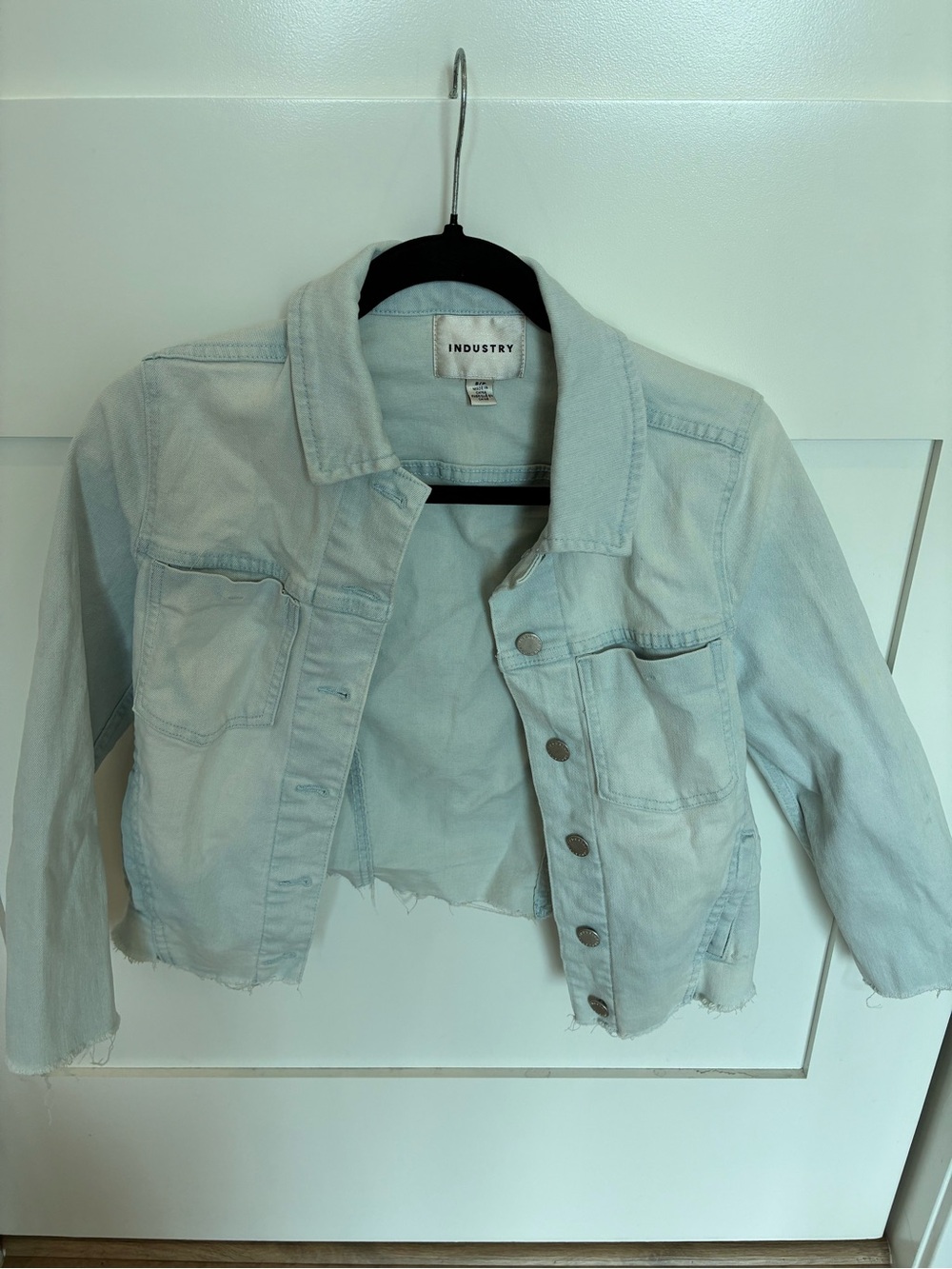 INDUSTRY Cropped Denim Jacket - Pale Blue